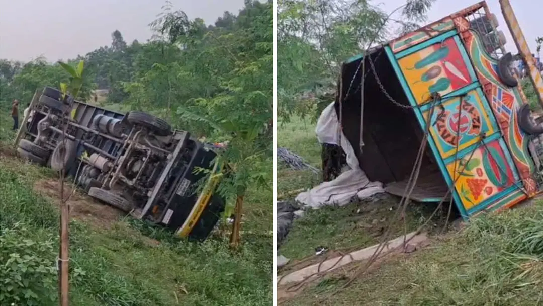 ঢাকা-টাঙ্গাইল মহাসড়কে ট্রাক উল্টে নিহত ১৫, আহত ৬