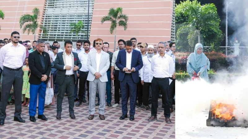 বেবিচক সদরদপ্তর ও শাহজালাল বিমানবন্দরে অগ্নিনির্বাপণ মহড়া