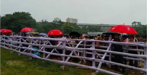 কনসার্ট ফর ডেমোক্রেসি, বৃষ্টি উপেক্ষা করে সোহরাওয়ার্দীতে জনস্রোত