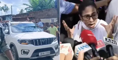 মমতা ব্যানার্জীর গাড়িতে হামলা, বললেন মারা যেতে পারতাম