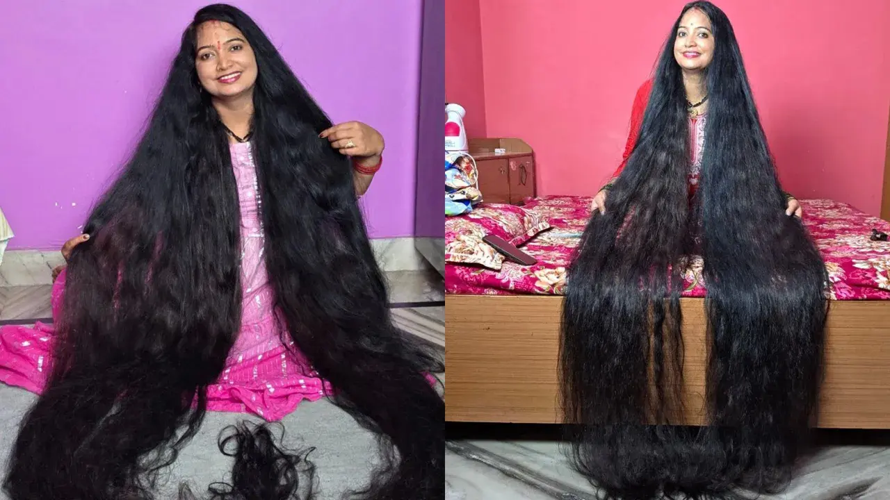 ৯ ফুট লম্বা চুলে বিশ্বরেকর্ড রেনুর