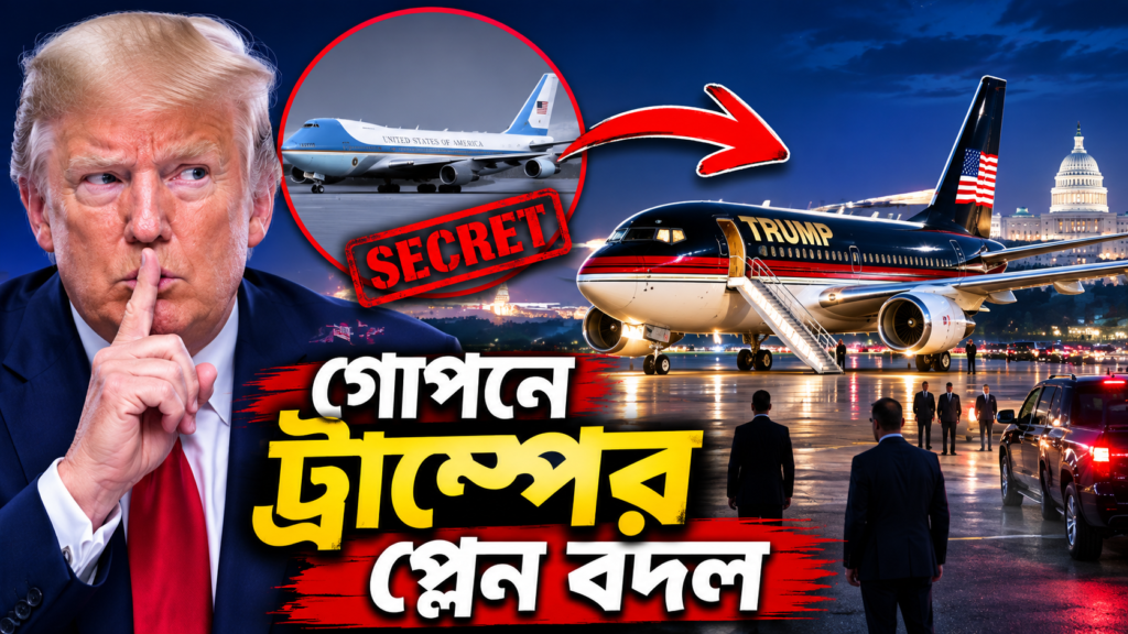 গোপনে ট্রাম্পের প্লেন বদল নিয়ে চাঞ্চল্য
