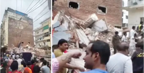 নয়াদিল্লিতে ছয়তলা ভবন ধস, ধ্বংসস্তূপে বহু মানুষ আটকা পড়ার শঙ্কা