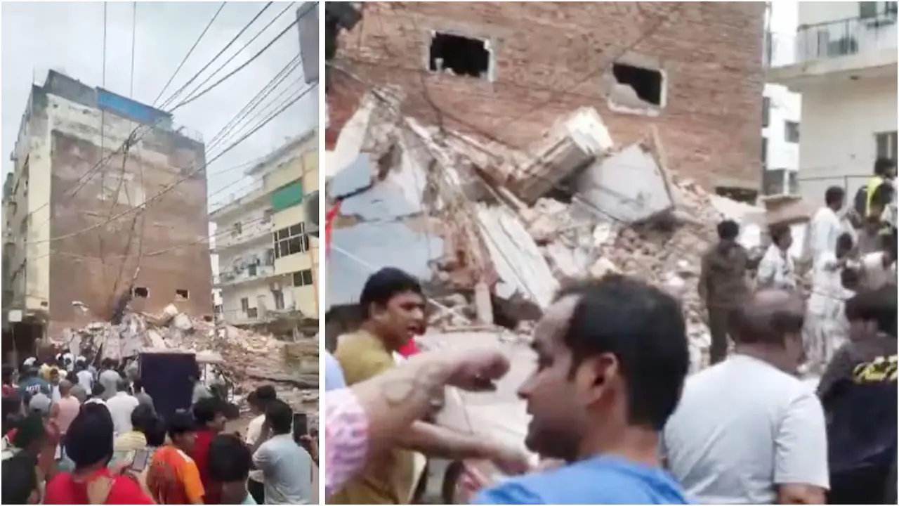 নয়াদিল্লিতে ছয়তলা ভবন ধস, ধ্বংসস্তূপে বহু মানুষ আটকা পড়ার শঙ্কা