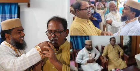 পরাজিত প্রতিদ্বন্দ্বীর বাসায় মিষ্টি নিয়ে বিজয়ী বিএনপি প্রার্থী